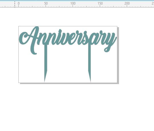 Anniversary cake topper 180 x 105  Add a number Acrylic  clear w